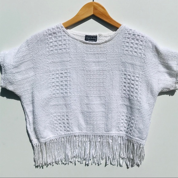 🆕VTG OBJECTS D’ART fringed crop top - Picture 2 of 6
